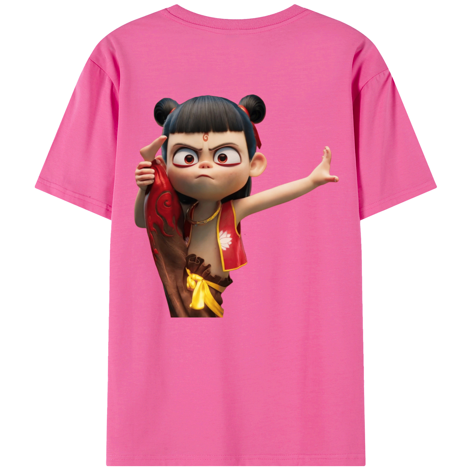 （画像用） Ne Zha 2 ナタ 魔童の大暴れ レディース半袖Tシャツ(バックプリント)